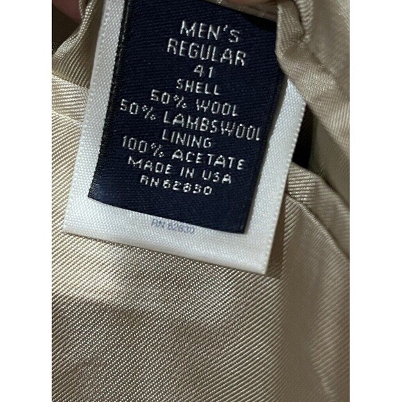 Lands End Blazer Men’s 41 R Brown Wool Lambswool Sport Coat Two Button Academia - Picture 5 of 10